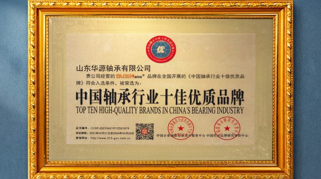Top 10 High-Quality Brands in China's Bearing Industry Certificates
