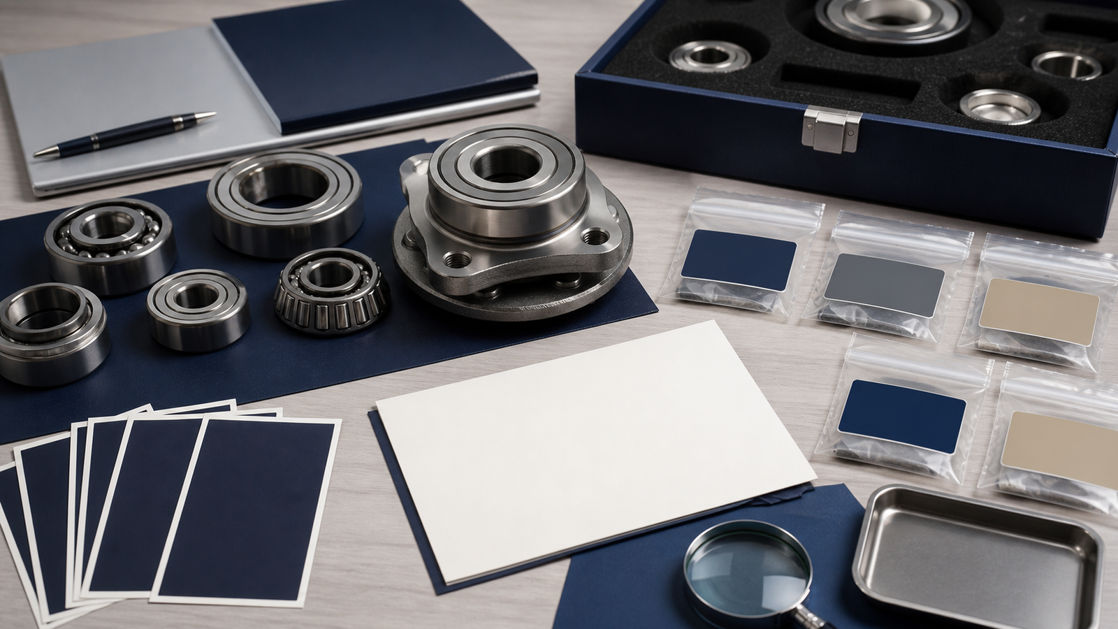 Automotive bearing warranty evaluation with bearing samples evidence photographs inspection records and neutral agreement document