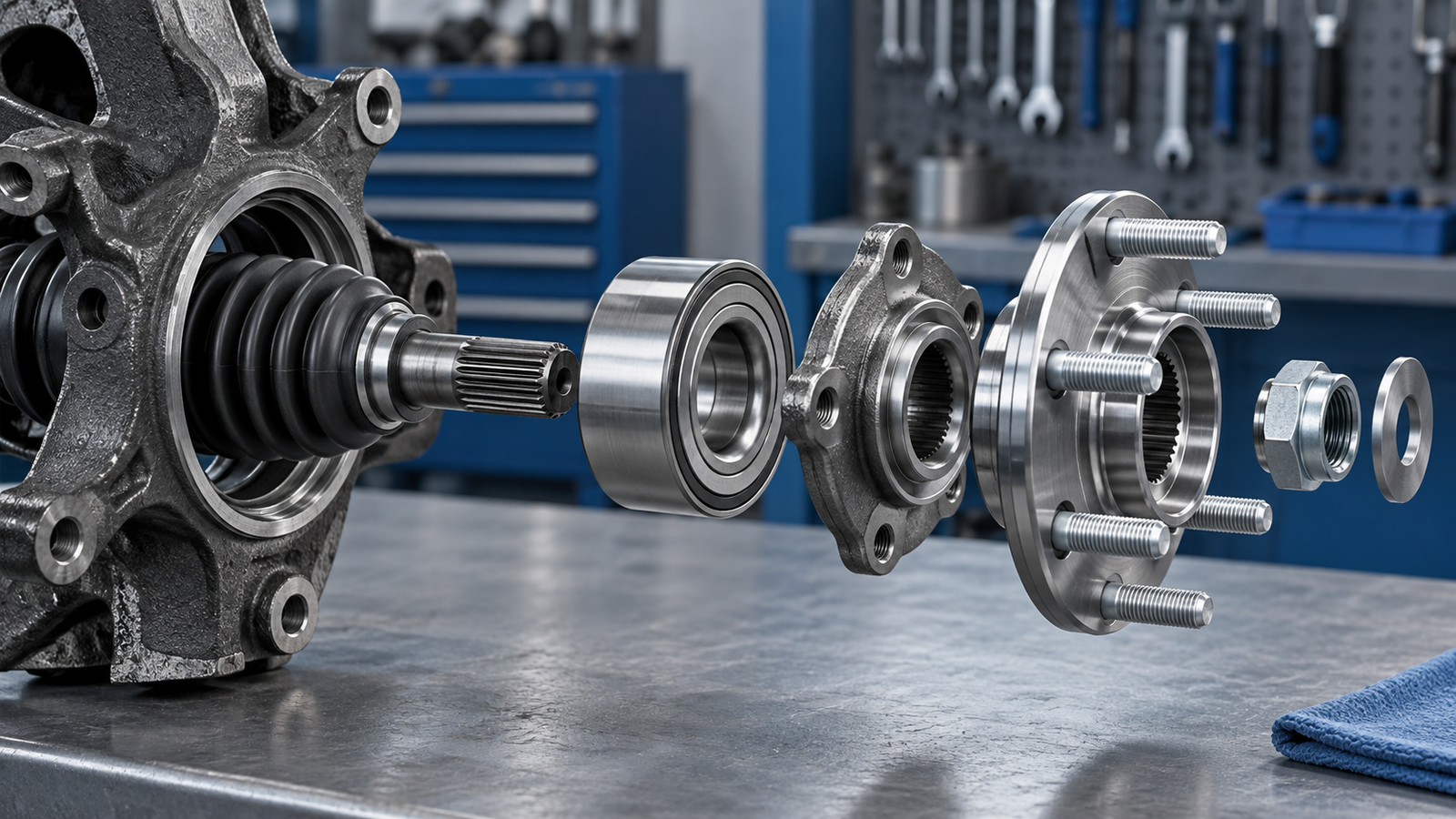 Comparison of a wheel hub and wheel hub assembly